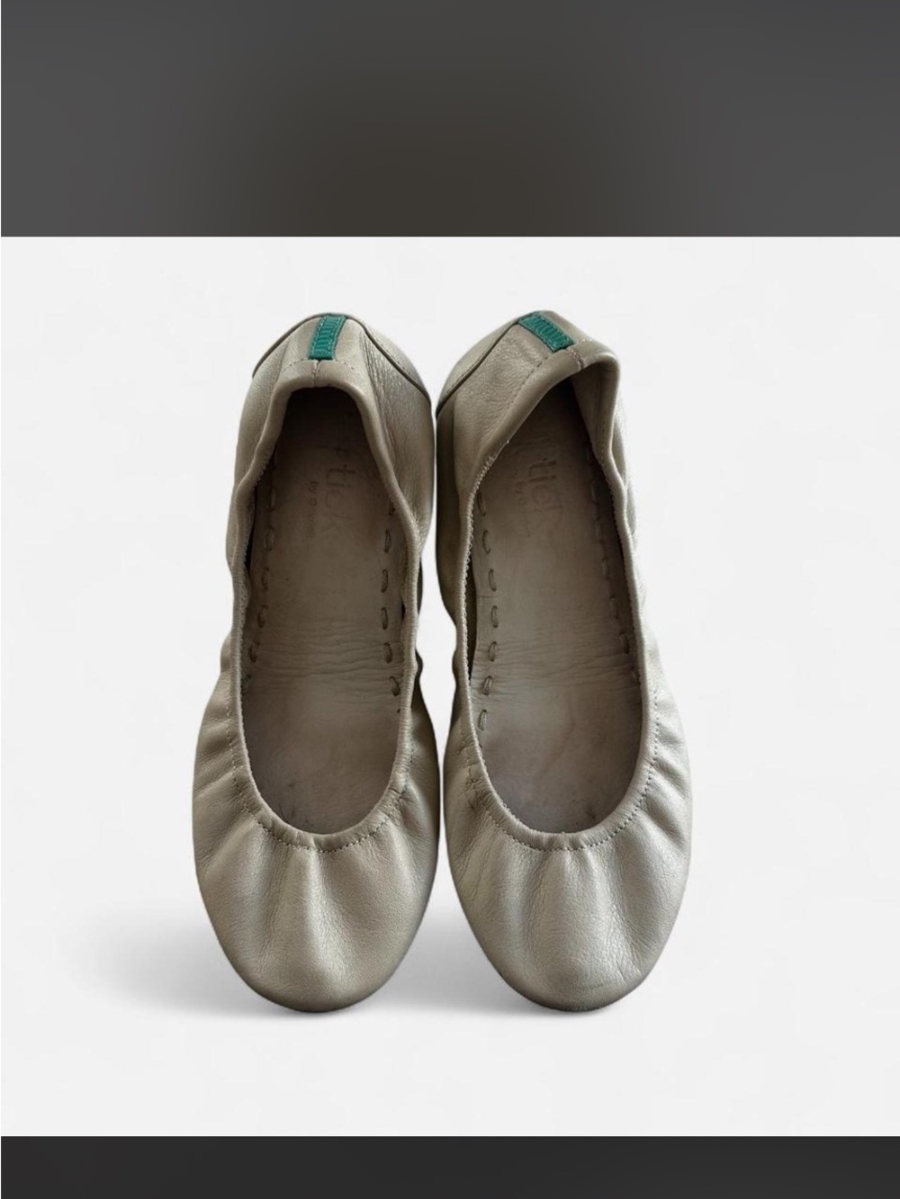 Tieks Taupe off white Leather Ballet Flats